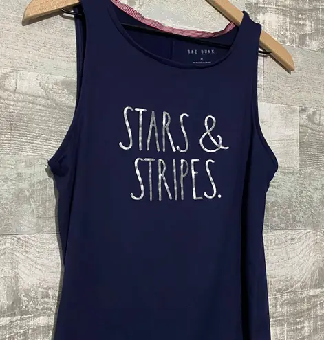 Rae Dunn STARS & STRIPES July Tank Top Dark Blue Ladies MED