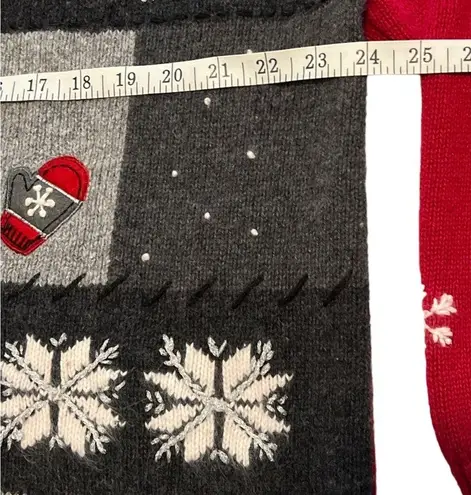 Croft & Barrow Vintage  Ugly Christmas Sweater Patchwork XL Embroidery Snowman‎