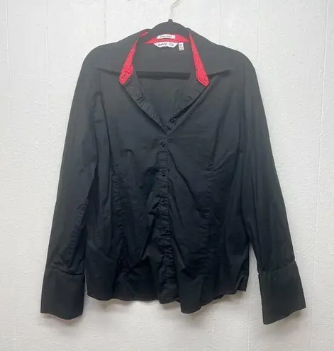 Esabel C. Womens Classic Core Workwear Office Academia Timeless Shirt Size XXL Black