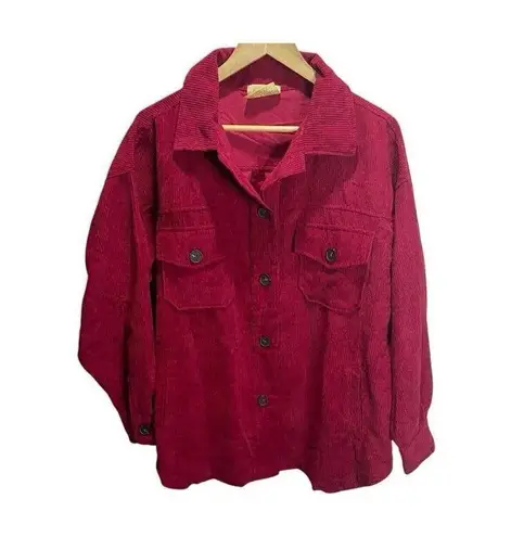 Judith March "Rock & Roll" Red Corduroy Button Front Jacket M