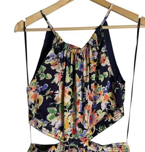 Something Navy Floral Cutout Sleeveless A-Line Midi Dress Size Small