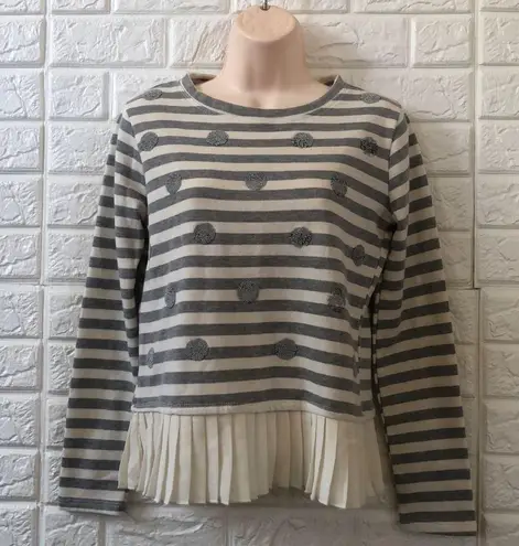 Maison Jules Madison Jules sweatshirt w/ pleated chiffon trim