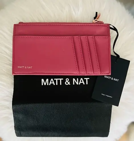 Matt & Nat Loom Vegan Leather Wallet, Clutch. Zip Top, Purple/Pink, Mauve NWT Purple