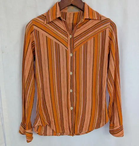 Vintage Santa Cruz Imports Striped Indian Cotton Hippie Top Orange Size undefined