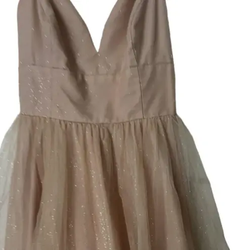Jules & Cleo lace up glitter tule ball gown ROSEGOLD SIZE 18 Gold