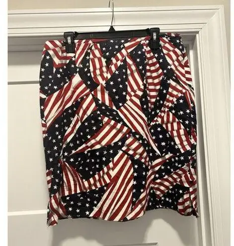 Vintage Women’s Size 14 American Flag Red White Blue July 4th Patriotic Skirt