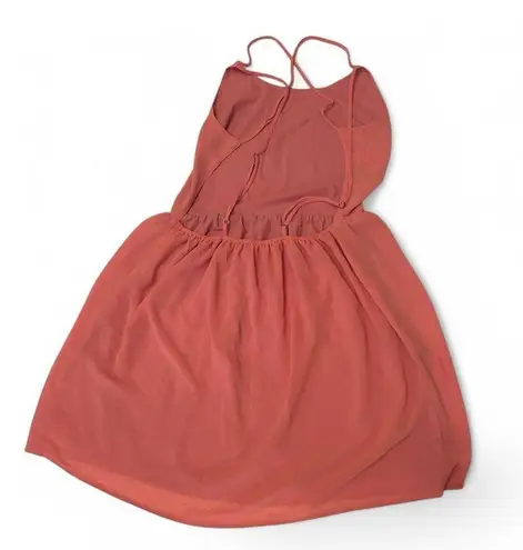 Addie Coral Pink Crisscross Backless Dress