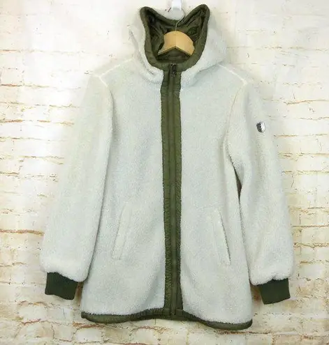 1 Madison Expedition Jacket Women S Ivory Fuzzy Fleece Hoodie Gorpcore Outdoors