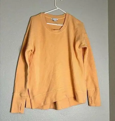 Athleta  Orange Coaster Luxe Waffle Knit Sweatshirt Womens M