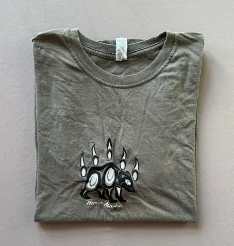 Embroidered Alaska Destination Tee Gray Size M