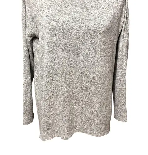 cupio Cowl Neck Sweater Long Sleeve Hi-Low Hem Marbled Pattern Gray Women's Med
