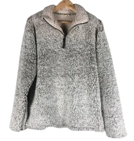 Oddy Pullover Sherpa Womens S Gray Marled Fleece Cozy Oversized Soft Cottagecore