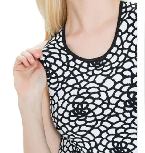 ALC Frank A.L.C. Floral Knit Buster Racerback Mini Dress Black and White Size S