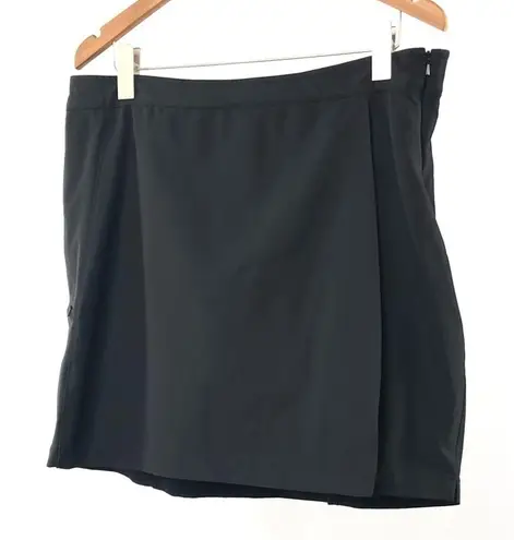 L.L. Bean Pull On Tennis Skirt with Shorts Skort in Black Size Extra Large
