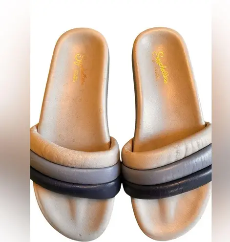 Seychelles Blue Ombre Leather Slides Sandals | Size 7 | Summer Poolside Comfort