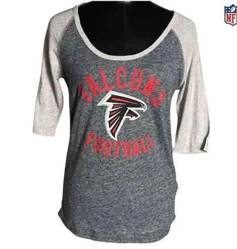 Majestic Atlanta Falcons Football Fan Shirt Grey Red Black Cream Round Neck Size Medium