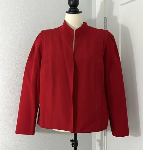 Vintage Sherbert Size 16 Red Long Sleeve Open Front Blazer Jacket