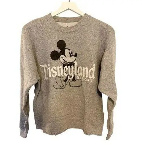 Disneyland Resort Gray Crewneck Sweatshirt Mickey Mouse Vintage Logo Size Medium
