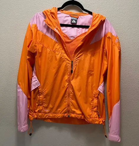 Nike ACG Neon Orange Colorblock Pink Windbreaker Full Zip Jacket Size Medium