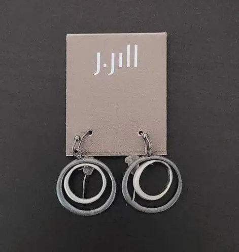 J. Jill Double Circle French Hook Earrings NWT Mother's Day Gift Silver