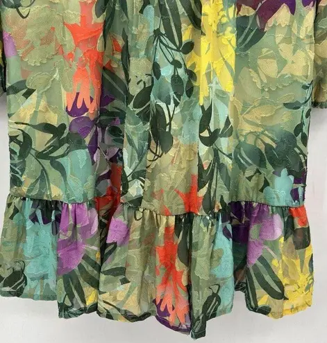 Alex Marie  Simone Floral Print Long Sleeve Tie Waist V-Neck Dress Size 14