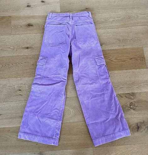 J. Galt  Brandy Melville - Wide Leg Corduroy Cargo Pants in Lilac