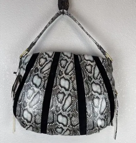 Aimee Kestenberg Tuscany Hobo Purse Shoulder Bag Suede Animal Print Leather