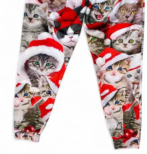Unisex Cat Kitten Christmas Casual Lounge Sweat Pants Multiple Size L