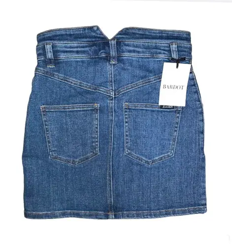 Bardot Spliced Seam Denim Mini Skirt