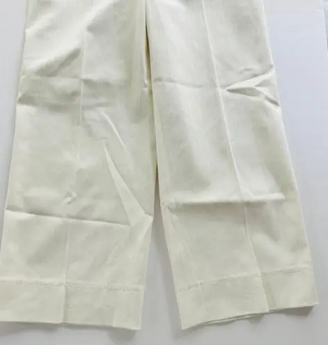 Akris Punto Ladies Twill Pant Cream Size 10 Ankle Straight Flat Front Dress Work