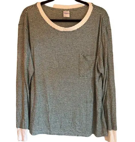 Stars Above Green & White Striped Long-Sleeve Shirt XL