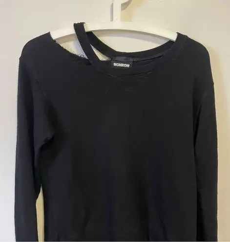 Monrow ripped shoulder sweatshirt black Size M