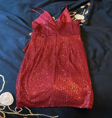 Double Crazy Red Sparkly Dress 