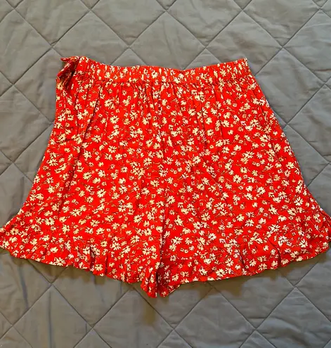 Japna Red & White Floral Skort