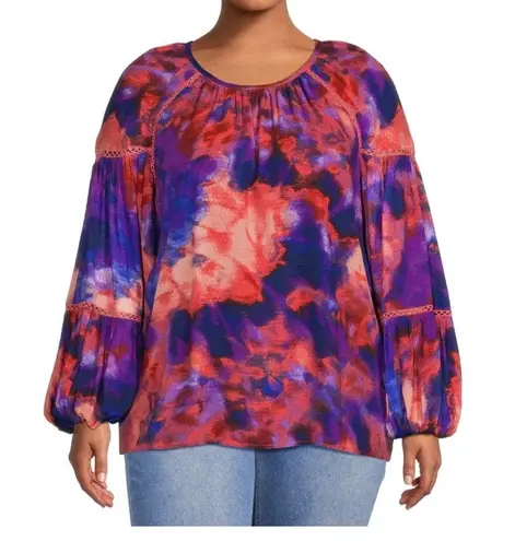 Terra & Sky  Women's Plus Size Balloon Sleeve Top Size 4X