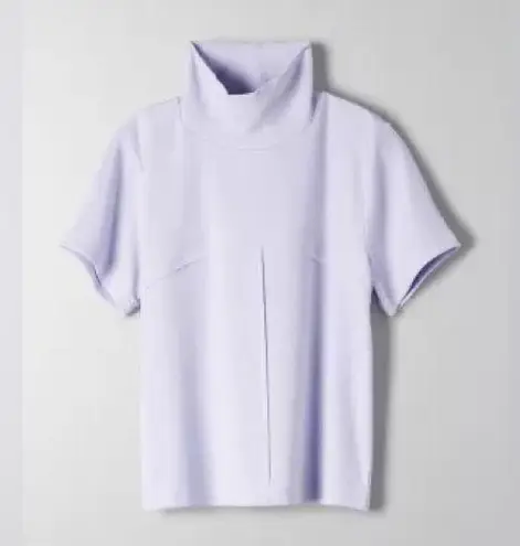 Aritzia Wilfred Meline Mock Neck Crop Top (Size M) Purple Size M