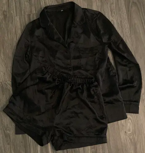 Missguided Black Pajama Set