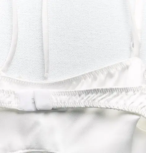 ZARA dress maxi white lingerie inspired satin effect wedding party