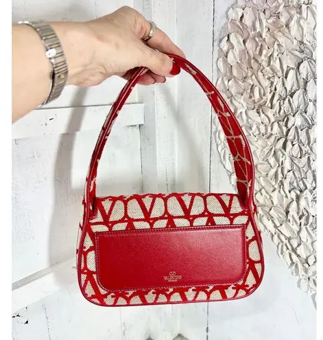 Valentino Garavani NWT Iconographe Loco Canvas Envelope Hobo Bag Red One Size