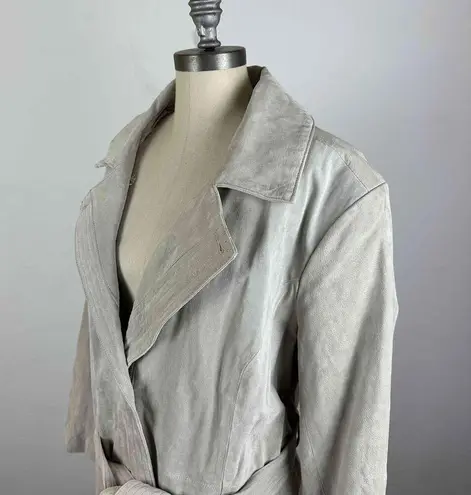 H by Halston NWOT Halston 100% Leather Trench Coat w/ Belt