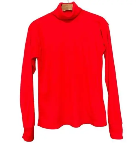 Roffe Skiwear Vintage Women’s M Bright Orange Long Sleeve Turtleneck Top Shirt Size M