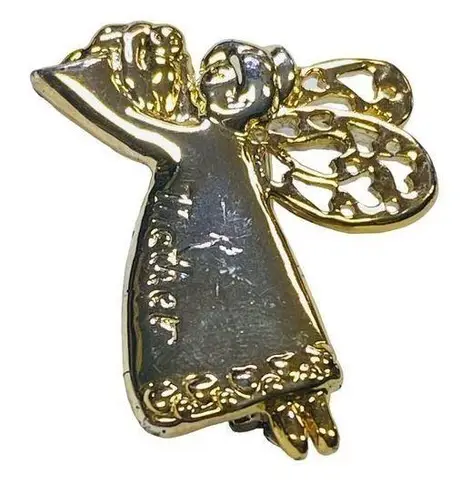 Mother Baby Angel "Mother" Pin Brooch Silver Gold Colors Wings with Hearts