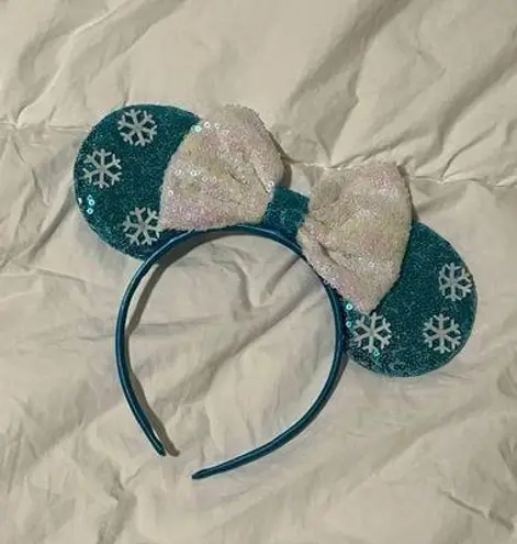 Disney Ears frozen Elsa headband light weight princess Mickey blue sequins