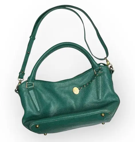 Brahmin Green Leather Pebbled Shoulder Crossbody HandBag Purse