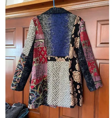 Sasha Fabiani Eclectic bohemian patchwork brocade jacket Medium