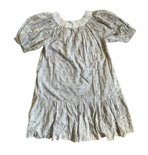 Olivia James The Label Anna Dress Scoop Neck Puff Sleeve Flounce Hem Size Medium Purple