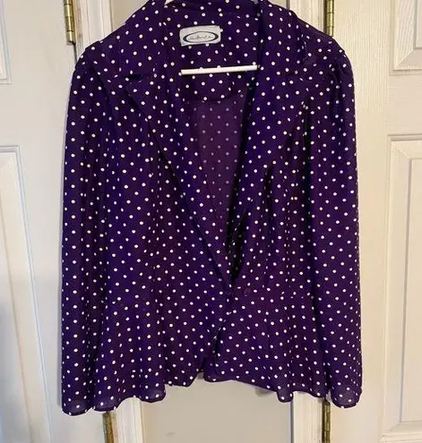 Purple and White Polka Dot Blazer Jacket Size undefined