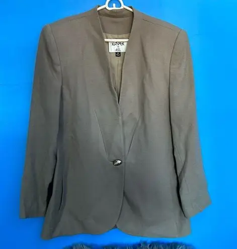 Kasper  ASL Taupe Blazer With Decorative Pleat Size 12