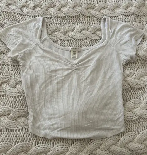 Sweetheart Neckline Crop Top White Size M