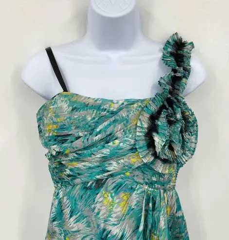 MM Couture Miss Me Mini Dress Womens Small Green Gathered Lined NEW